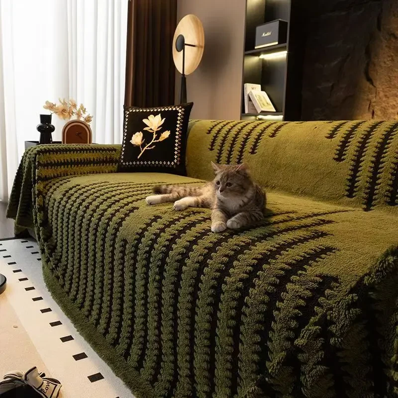 轻奢高级感秋冬毛绒沙发巾盖布加厚新款防滑一整张通用全盖套罩F