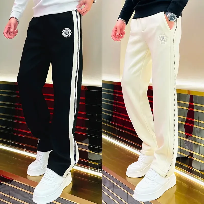 2025秋季新款男士宽松直筒裤百搭简约时尚修身高品质条纹休闲长裤