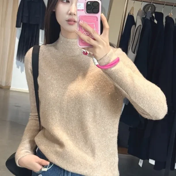 【弄影福利】套头堆堆领针织针织衫秋冬百搭毛针织衫女