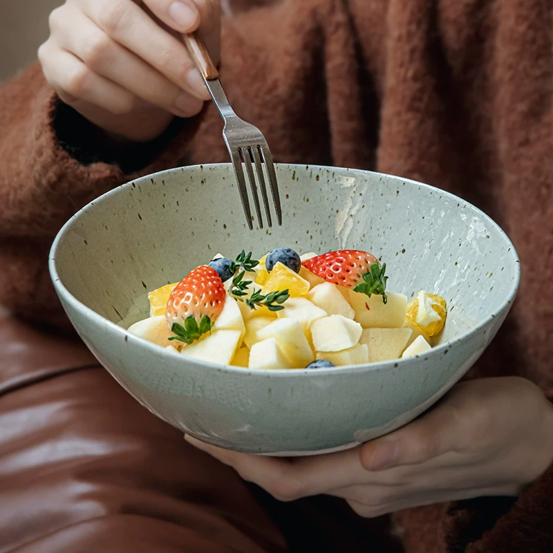 小悠家〖厨房新宠〗7英寸不规则陶瓷碗轻食沙拉碗好看水果碗微瑕