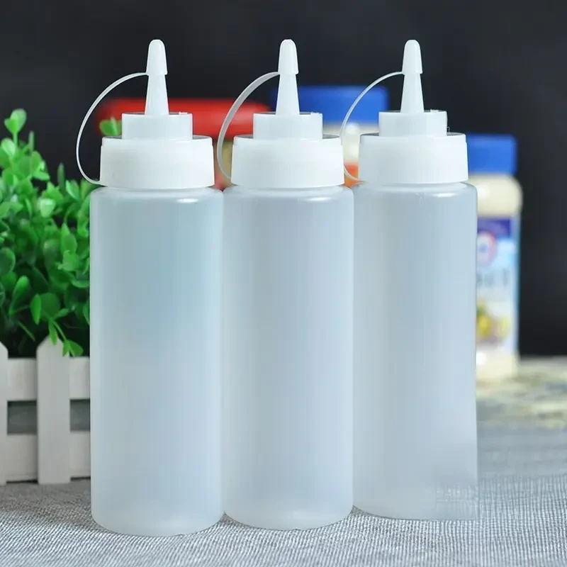 新款大容量透明油瓶子奶茶店糖浆蚝油番茄酱装瓶小号容器厨房挤压