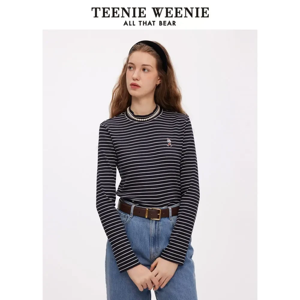 【商场同款新品】TeenieWeenie小熊25年拼接条纹打底衫TTLA251102T