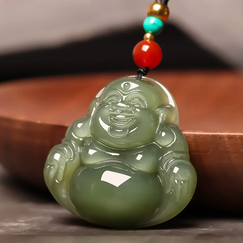 和田玉佛像玉坠男女项链弥勒佛大肚佛笑佛轻奢气质玉石玉佩吊坠