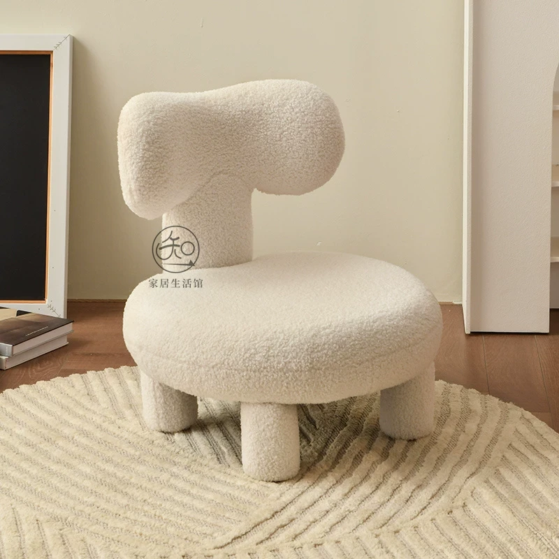 知一家居豆芽小沙发换鞋凳家用门口羊羔绒网红儿童阅读椅创意休闲