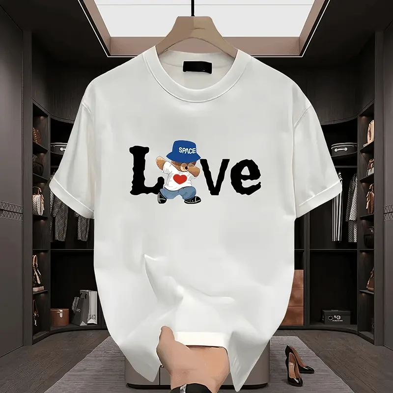 t恤女款打底新款宽松纯棉夏季国潮男女小众动漫印花短袖圆领上衣