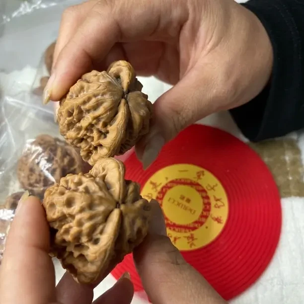 金公子核桃精配对高抛手把玩件盘玩包浆