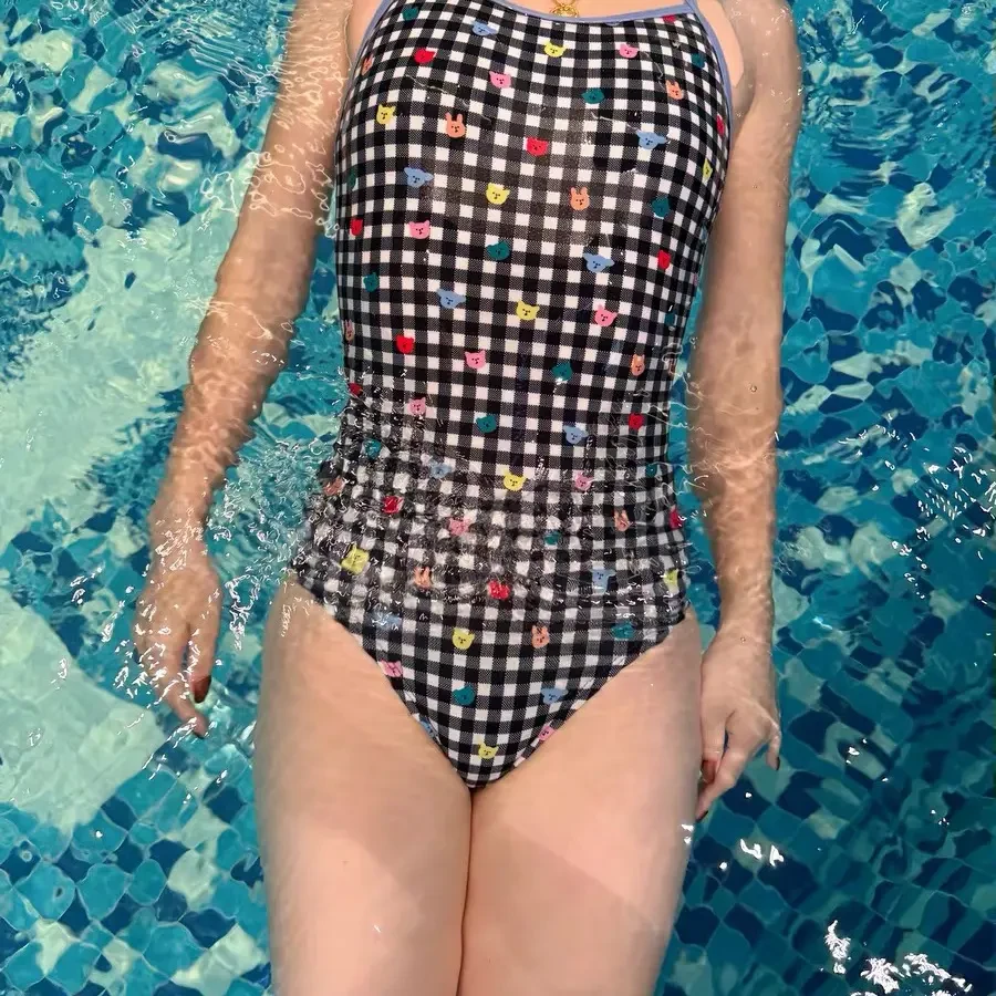 【小熊软糖】女士竞技训练竞速连体三角泳衣交叉露背遮肚显瘦时尚