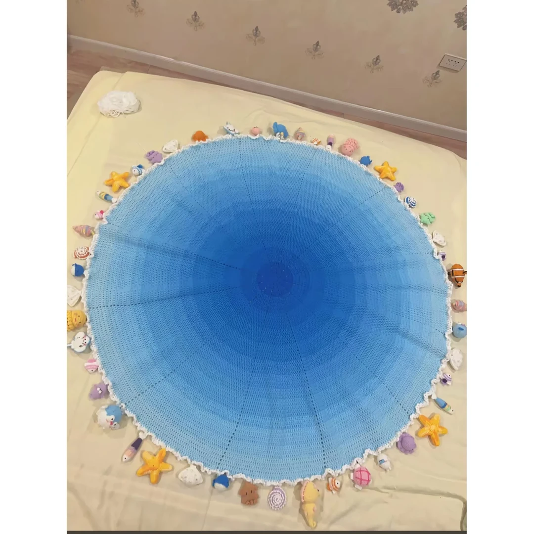 海洋毯花束毯材料包装渐变色海洋世界手工DIY送给女友七夕情人节