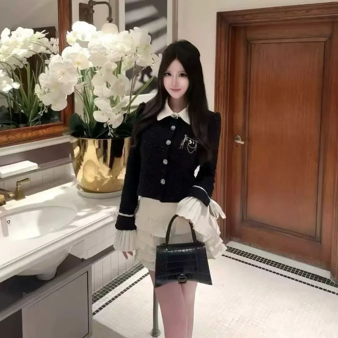 网红纯欲辣妹名媛老钱千金连衣裙套装