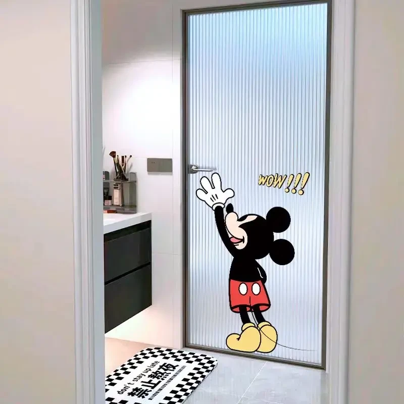米奇浴室卡通玻璃门可爱防撞窗花创意厨房装饰推拉门贴纸防水贴画