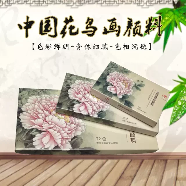 国画颜料宣青沁明堂高级矿物质工笔画入门22色套装山水花鸟专用
