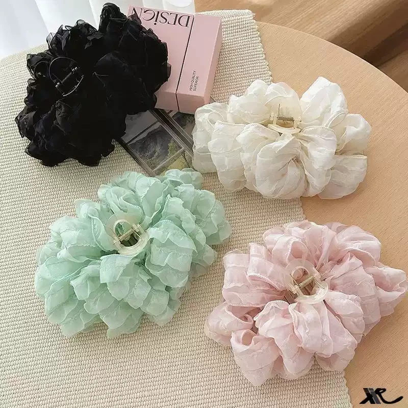 2025春夏季糖果色云朵超仙发夹13cm大号后脑勺鲨鱼夹简约清新百搭