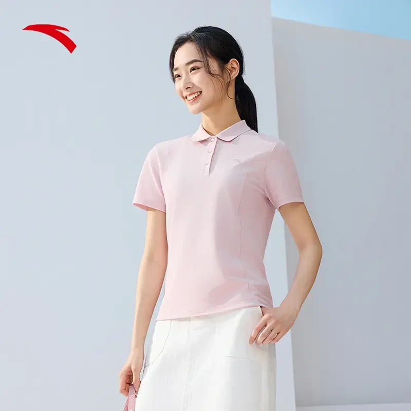 安踏Polo衫女夏季透气冰丝速干新款商务翻领短袖女士休闲女装t恤