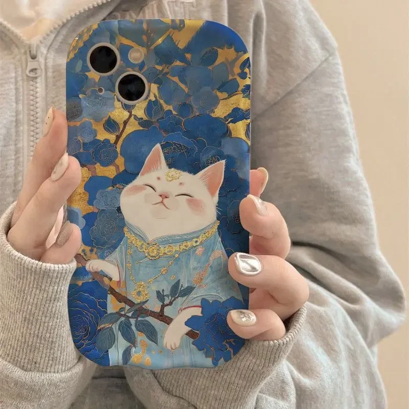 水滴桂花猫咪适用苹果16手机壳iphone15pro防摔14/13promax软套11