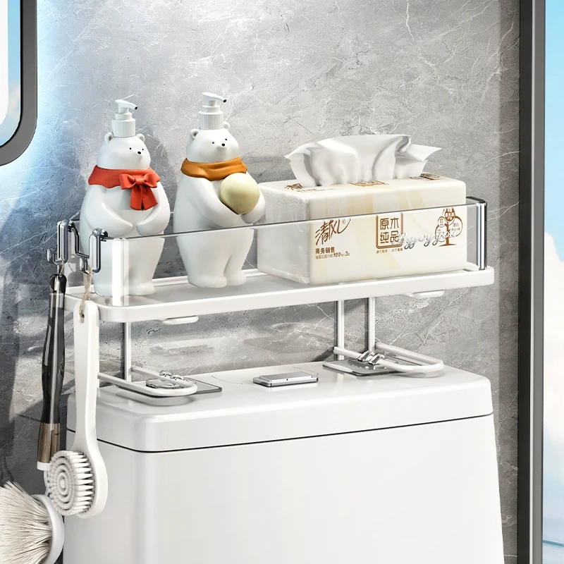 卫生间马桶上方置物架免打孔浴室厕所洗手间用品储物架子收纳神器