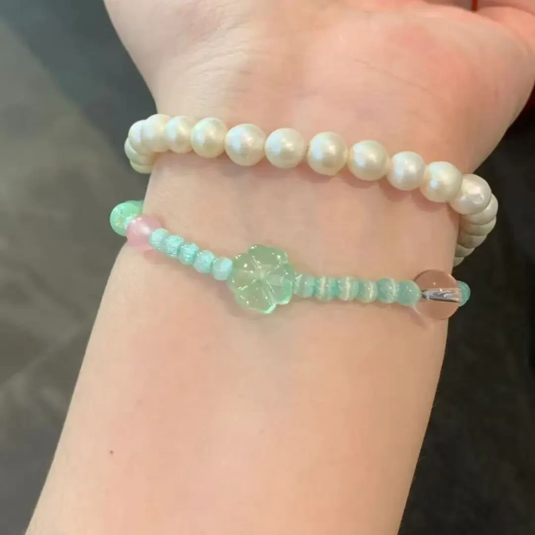 可爱甜美少女手链简约ins首饰四叶草手串夏天小清