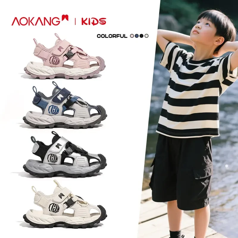 Aokang/奥康休闲风运动凉鞋女魔术贴不限凉鞋夏季防滑休闲鞋女童