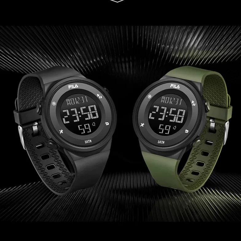 FILA斐乐手表男士户外运动男款军训高中生中学生多功能防水电子表