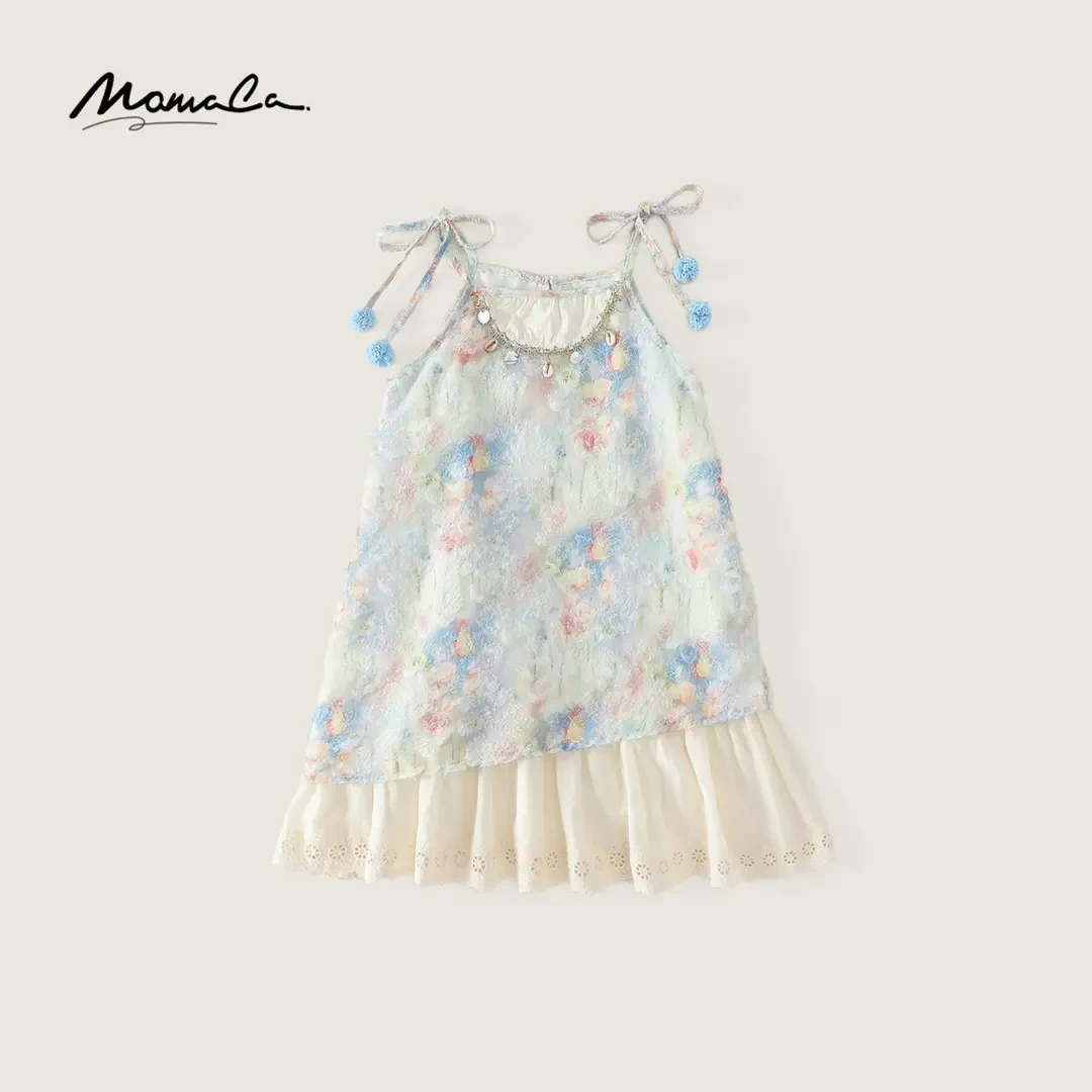 MOMOCO女童2025夏季新款儿童油画风设计感吊带连衣裙77630470058