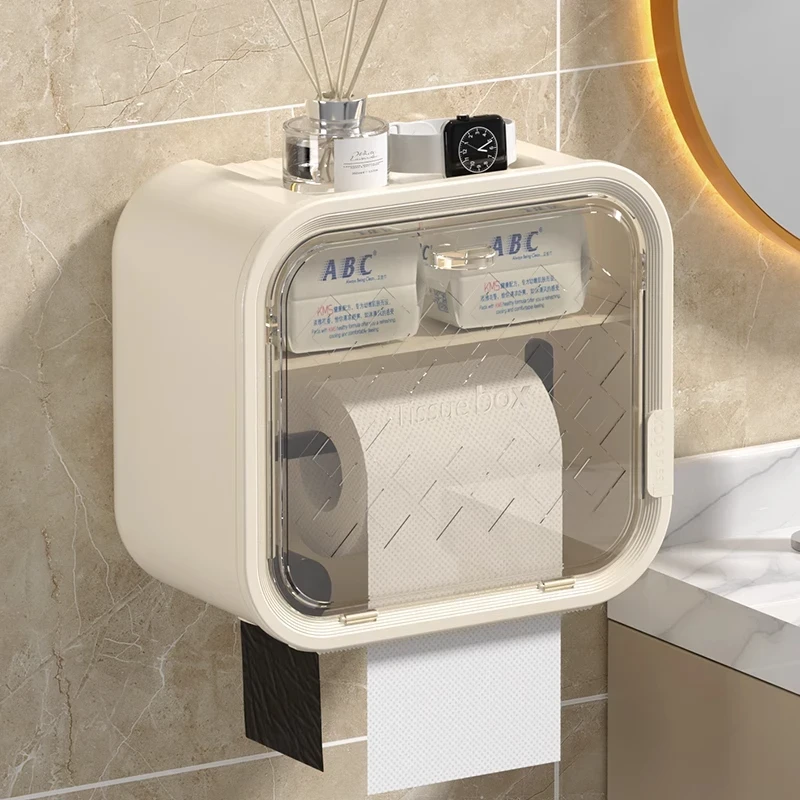 免打孔壁挂抽纸盒纸巾盒家用卫生间浴室壁挂式免打孔卫生间厕纸盒