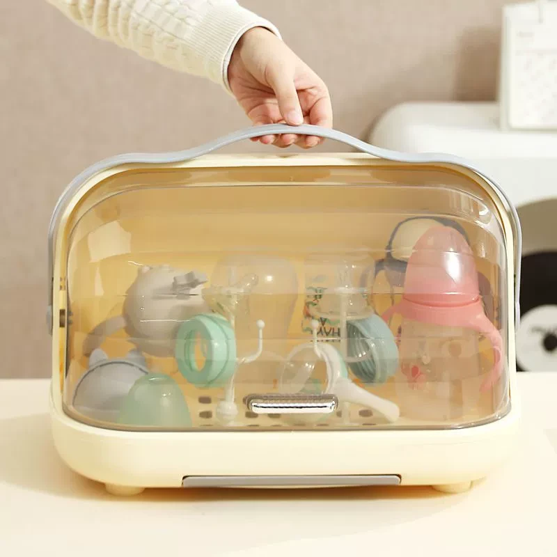 小麓班碗筷塑料沥水架碗柜置物架奶瓶收纳盒宝宝婴儿餐具收纳箱