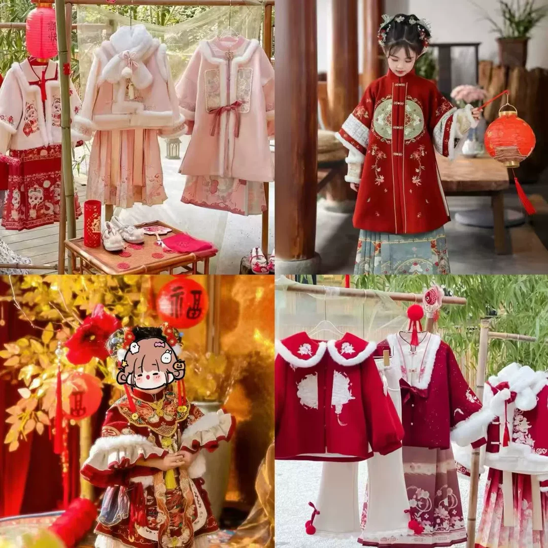 【6601起】福利款龙唐绣女童唐装中国风古装套装拜年服新年服