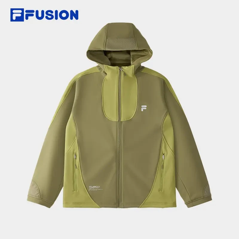 FILA潮牌春款加厚加绒防风软壳防泼水连帽夹克舒服穿搭