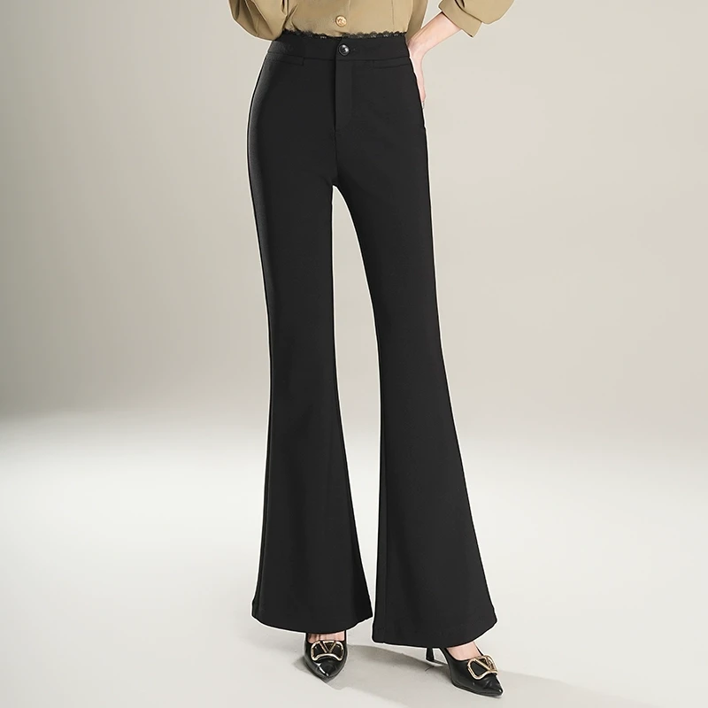 喇叭裤女2025新款显瘦高腰微喇裤春秋女裤气质时尚通勤鱼尾西装裤