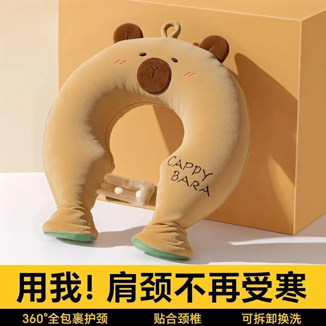 新款u型 热水袋注水加厚防爆颈椎热敷专用25卡通暖水袋暖肚子脖子
