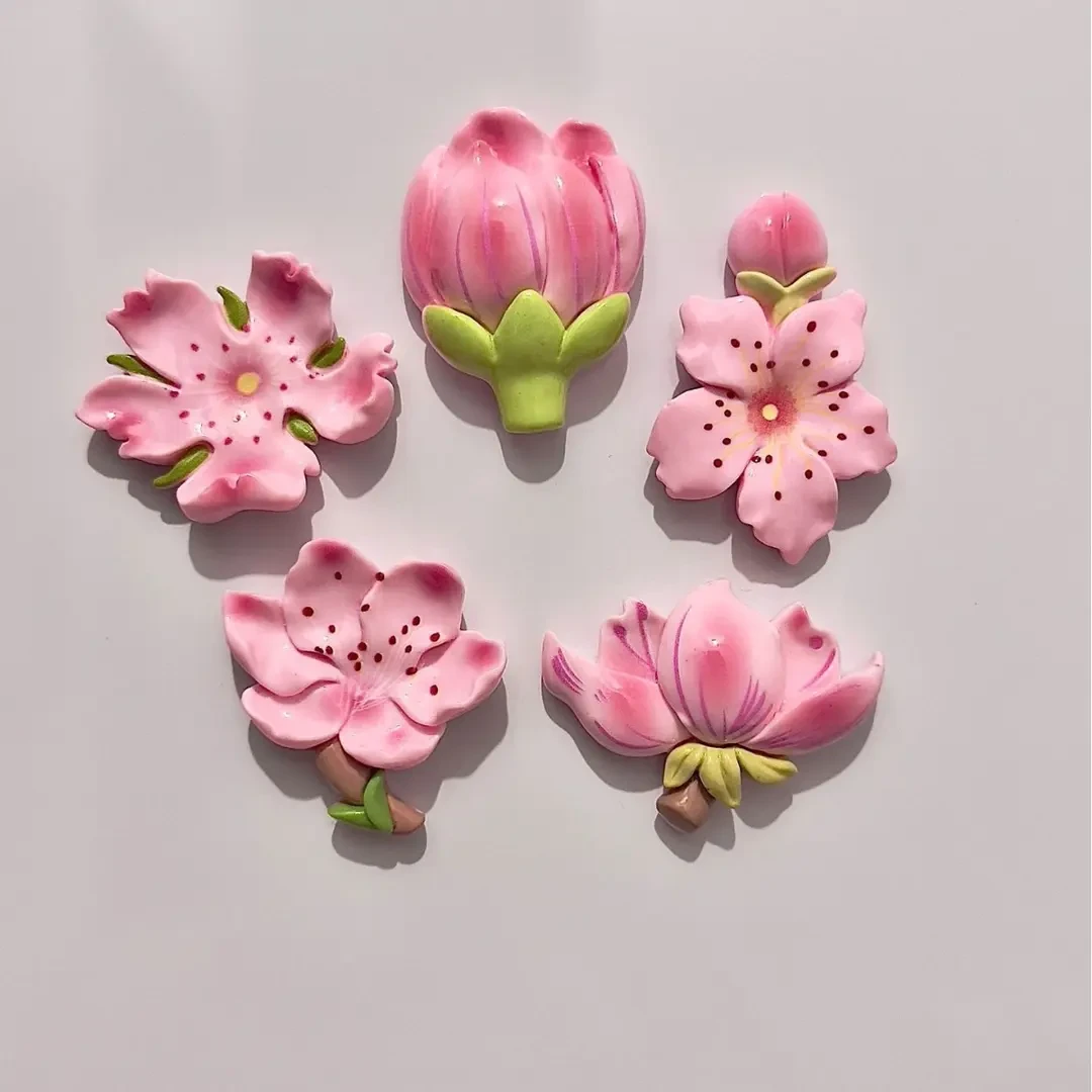 冰箱贴高颜值国风花朵桃花创意办公室网红花开富贵爆款送朋友kcj