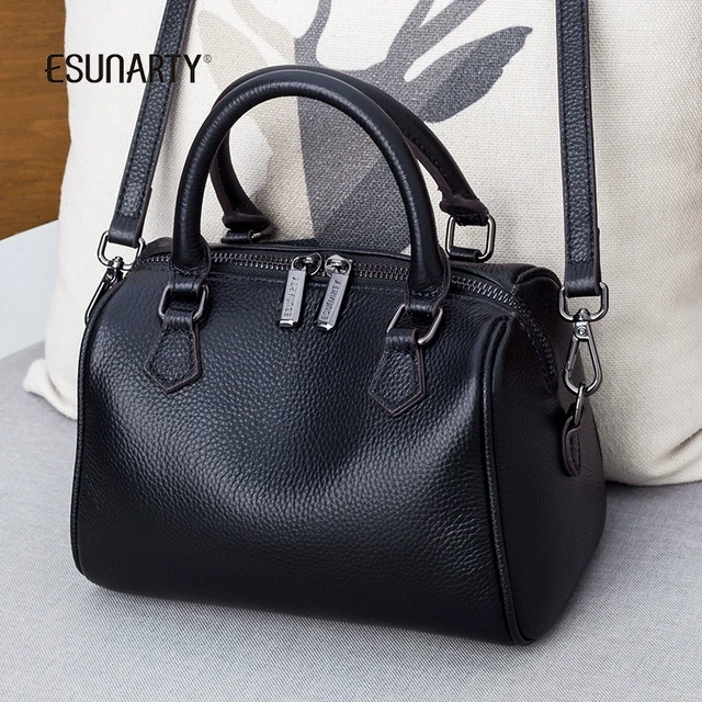 女士手提包2025年新款时尚迷你真皮波士顿女包质感单肩宽带斜挎包