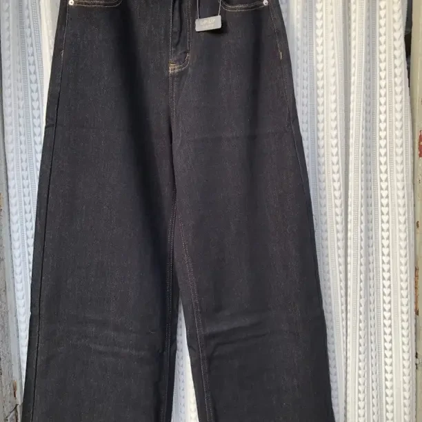 【珈昕姐姐】高腰直筒抓绒牛仔裤女显瘦百搭秋冬季新款弹力阔腿长裤