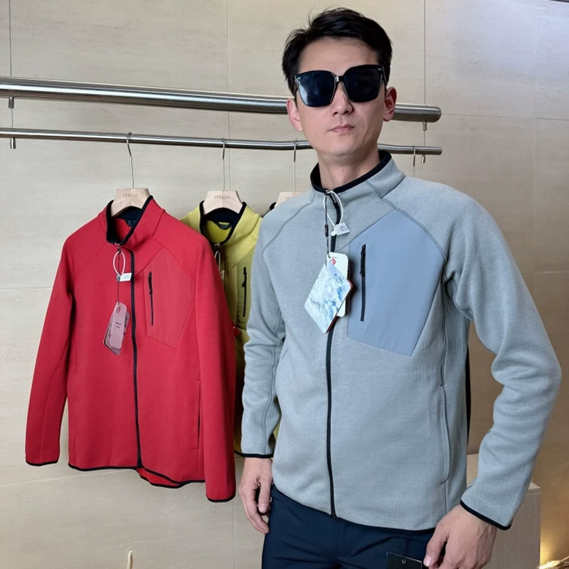 品质限定！2025春季新品男士户外格绒运动休闲立领开衫抓绒衣外套