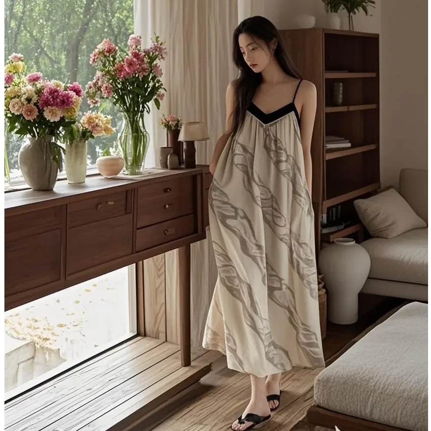 安佰芬25年睡裙性感女夏季冰丝凉感吊带睡裙纯欲风睡衣家居服夏天
