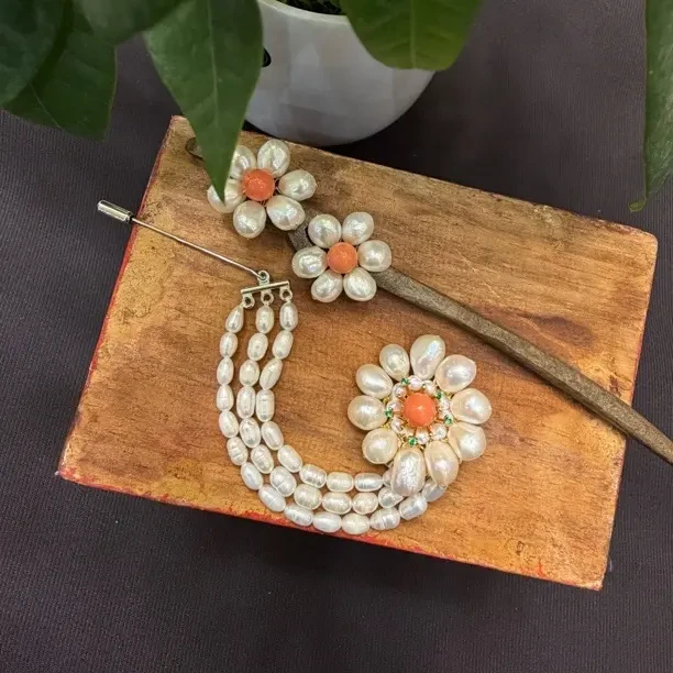 铁合金仿珍珠耳饰 复古手工中古耳环气质首饰饰品多样性随机发货