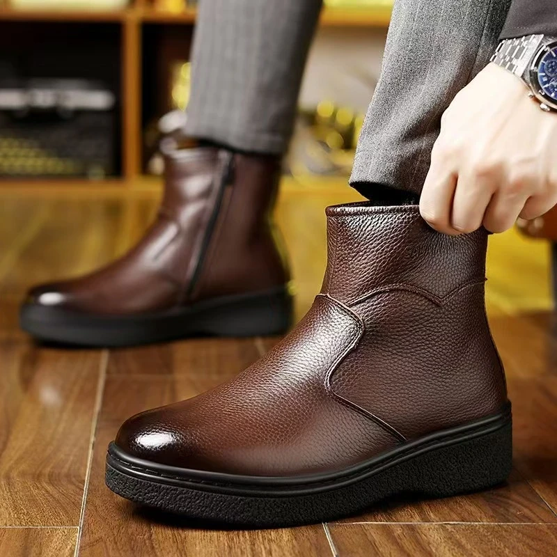 男士头层牛皮冬季户外皮鞋Arlar Salamander Kala Hurum厚底加绒