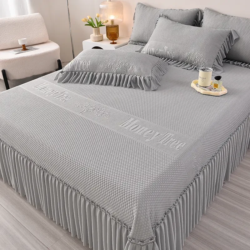 超凉爽冰感凉席三件套3D提花高分子豆豆席可折叠可水洗空调软凉席