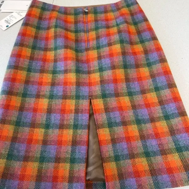 秋冬新款撞色格纹中裙女时尚百搭