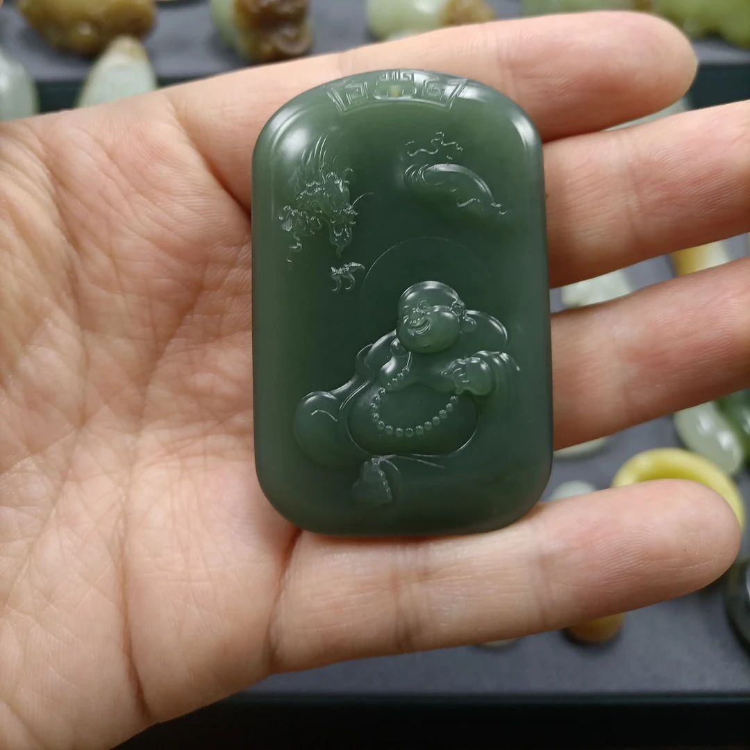 碧玉弥勒佛佛公玉牌