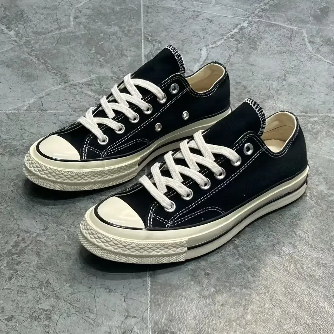 纯原1970s帆布鞋高低帮夏季经典复古百搭男款黑色休闲女鞋板鞋