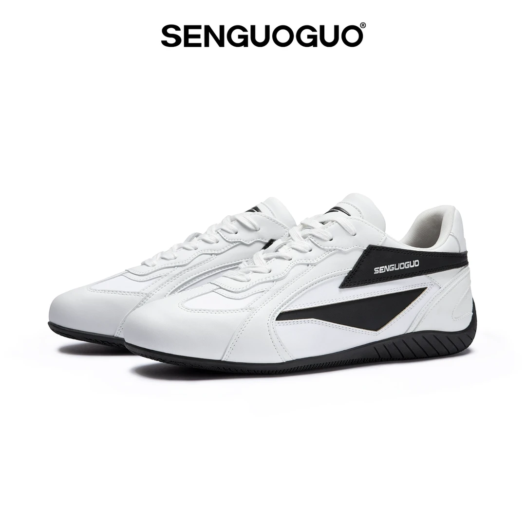 森果果 赛车鞋/经典薄底德训鞋男女2025春季内增高厚底百搭小白鞋