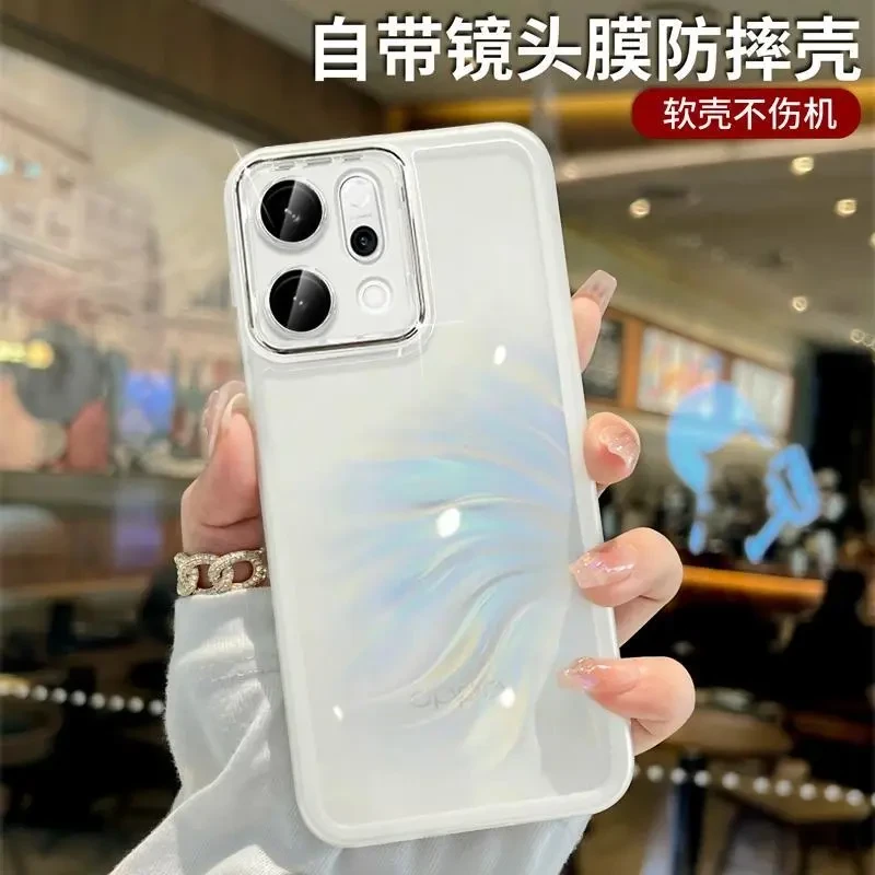 适用OPPOReno14Pro手机壳带镜头膜Reno14透明软壳Reno13简约防摔