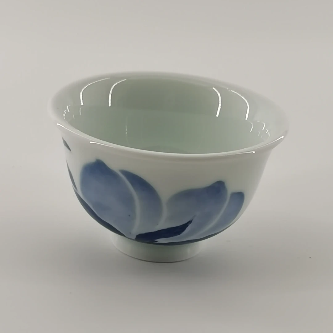 釉下彩品茗杯功夫茶杯复古个人主人杯家用礼盒装