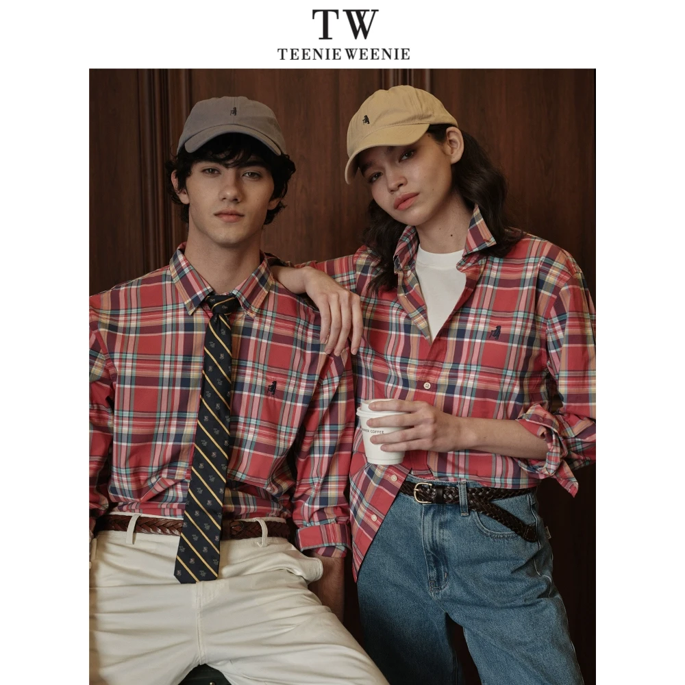 TeenieWeenie小熊男装衬衫新款学院潮酷时尚格纹衬衣TNYC256302N