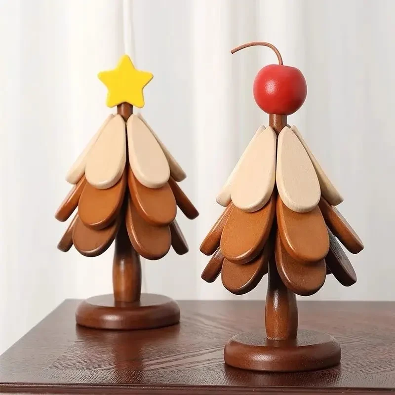 高级隔热防烫餐桌摆件创意实木一棵树垫餐锅折叠耐高温防烫隔热垫