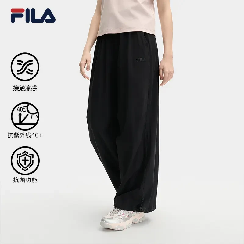 Fila/斐乐女士夏新款【抗菌防紫外线凉感】宽松运动长裤F11W529805F