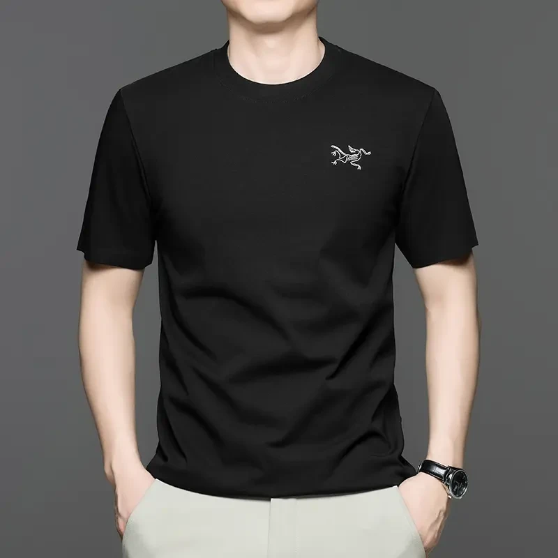 潮牌图案印花夏季短袖T恤男士圆领宽松纯棉休闲百搭轻奢痞帅男装t