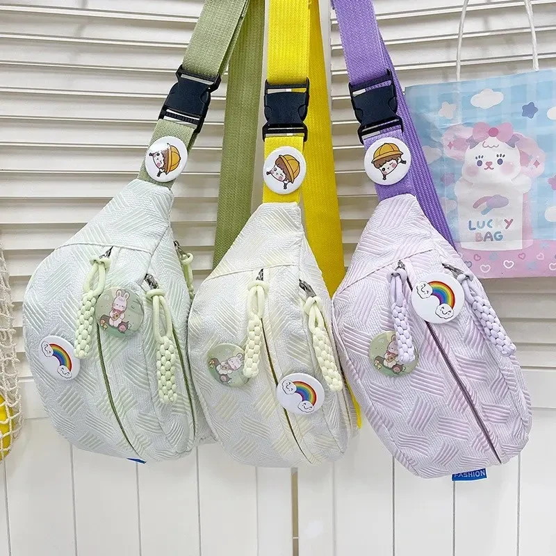 清新简约单肩包可爱轻便小众斜挎包时尚运动百搭腰包森系少女胸包