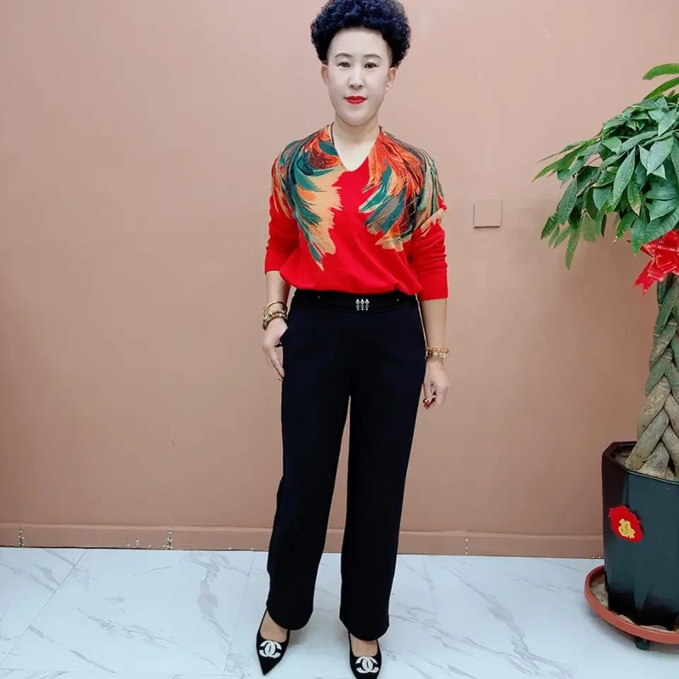 （六八一八）冬季新款黑色加绒保暖聚酯纤维棉休闲直筒裤