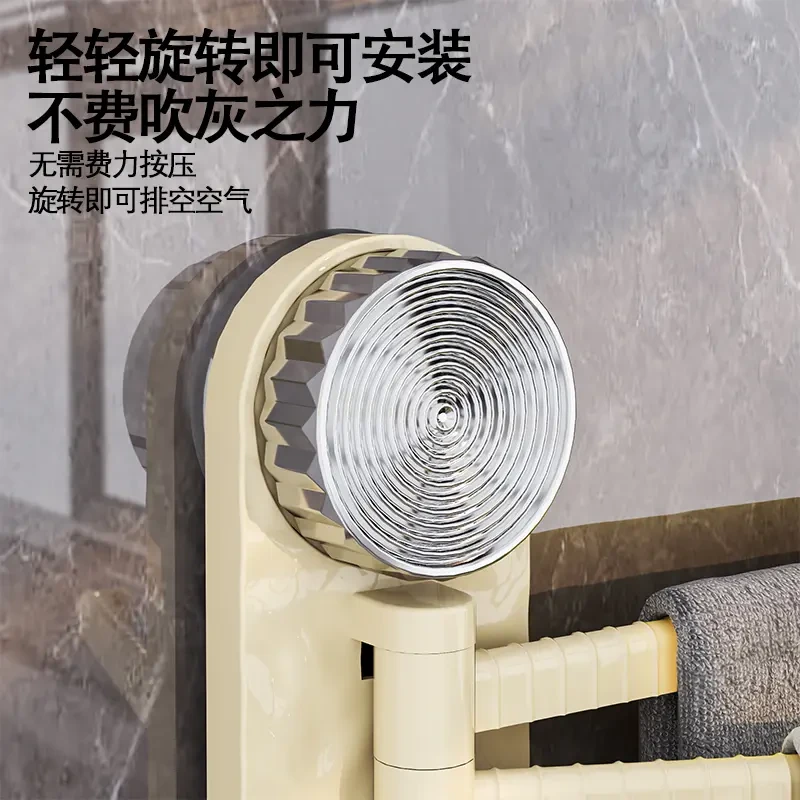 吸盘毛巾架网红免打孔壁挂旋转置物架卫生间毛巾杆多杆多功能挂架